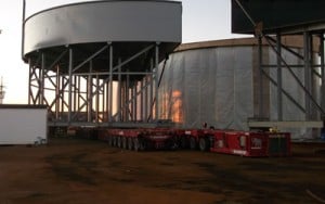 Field erected thickener tank lined in field
